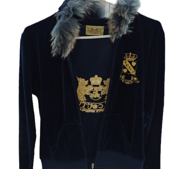 Juicy Couture Velour Hoodie w/ Faux Fur Trim – Size M – Excellent Condition. - Picture 1 of 3